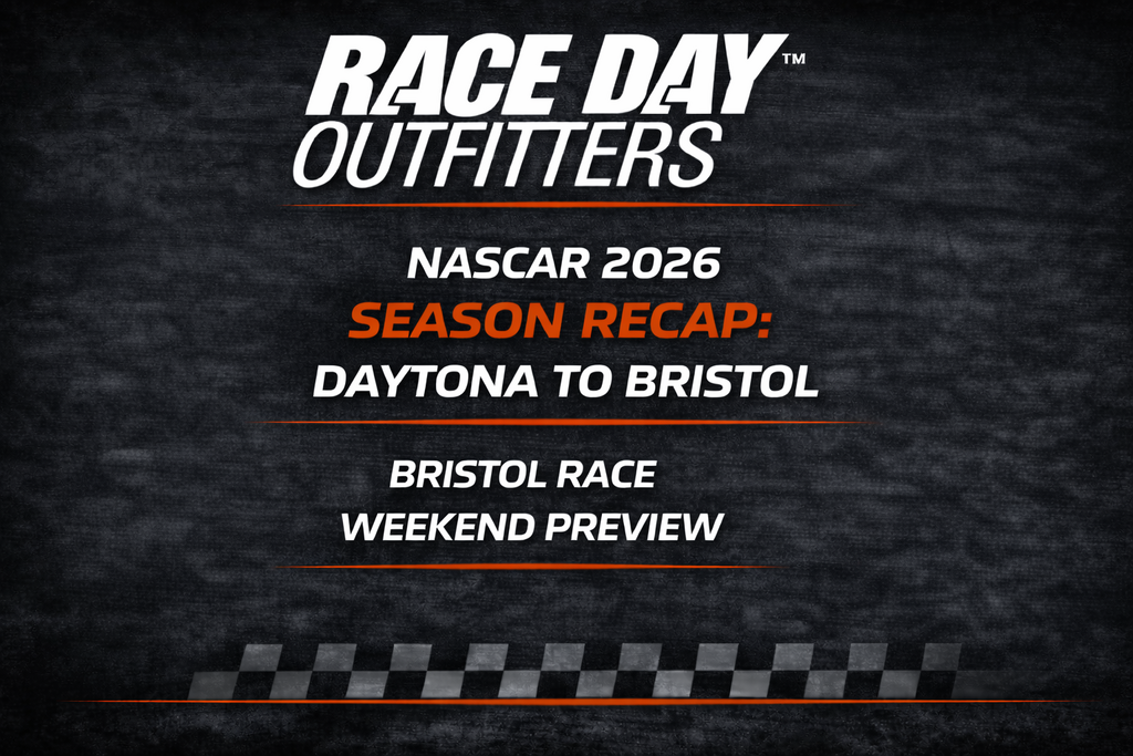 NASCAR 2026 season recap graphic showing Daytona to now with Cup Series, O’Reilly Series, and Craftsman Truck Series.